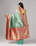 Leriya Fashion Saree For Women | Golden Saree For Women | Cotton Silk Saree For Women | (Light Green)