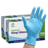 Comfy Package Synthetic Vinyl Blend Disposable Plastic Gloves [200 Count] NonSterile, Powder & Latex Free Large