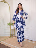 Gosriki Women'S Cotton Blend Printed Ethnic Co-Ord Set (Minara Blue-Nw-Gs_Xl_Blue_X-Large),Blue,,B0D2Y79QPL