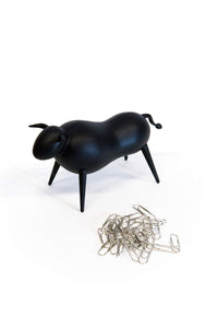 Magnetic Bull Paperclip Holder - Funny Office Desk Accessories, Secure Magnetic Paper Clip Holder, Holds Staples, Paper Clips, B