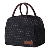 douyadady Lunch Bag Women/Men Lunch Box Women/Men (black polka dot)