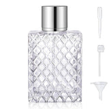 Yerpkefey Vintage Glass Spray Bottle - Refillable Perfume Atomizer, Empty Perfume Bottles with 3 Dispensers (100ml/3.4 Oz)