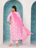 Gosriki Women'S Cotton Blend Straight Printed Kurta With Pant & Dupatta (Mei Pink-Nd-Gs_S_Pink_Small),Pink,,B0D4J896J7