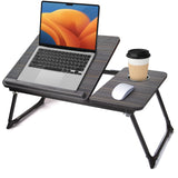 Lap Desk for Couch/Sofa/Floor, 5-Angle Adjustable Bed Desk with Foldable Legs &Cup Holder, Light Weight Bed Tray Table for Writi