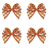 VIVIQUEN 50pcs Mini Gingham Ribbon Bows Checkered Ribbon Flowers Plaid Ribbon Bow Appliques DIY Craft for Sewing, Scrapbooking, 