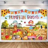LDWLYW Fall Pumpkin Patch Backdrop Banner Fall Thanksgiving Party Decorations Large Autumn Harvest Farm Pumpkin Photography Back