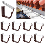 Moxweyeni 10 Pack Gutter Brackets 5 Inch Gutter Hangers Heavy Duty Hidden Rain Brackets with Pre Inserted Screw, Aluminum Exteri
