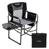 SUNNYFEEL Oversized Camping Directors Chair, Portable Folding Lawn Chairs for Adults Heavy Duty with Side Table,Pocket for Beach