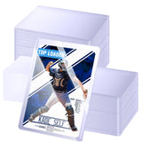 100 Topload Card Holder and 100 Soft Sleeves, JIQEZNL 35pt Topload Hard Card Protectors, 3 x 4 Card Sleeves Hard Plastic, Rigid 