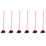 Amazon Basics Angle Broom With Metal Handle for Floor Cleaning and Sweeping, 11 inches Wide, 6Pack, Black & Red