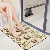 Diatomaceous Earth Sketch Style Vegetables Bath Mat Non Slip Quick Dry Welcome Front Door Mats 20x32 Dirt Trapper Mud Mats for D