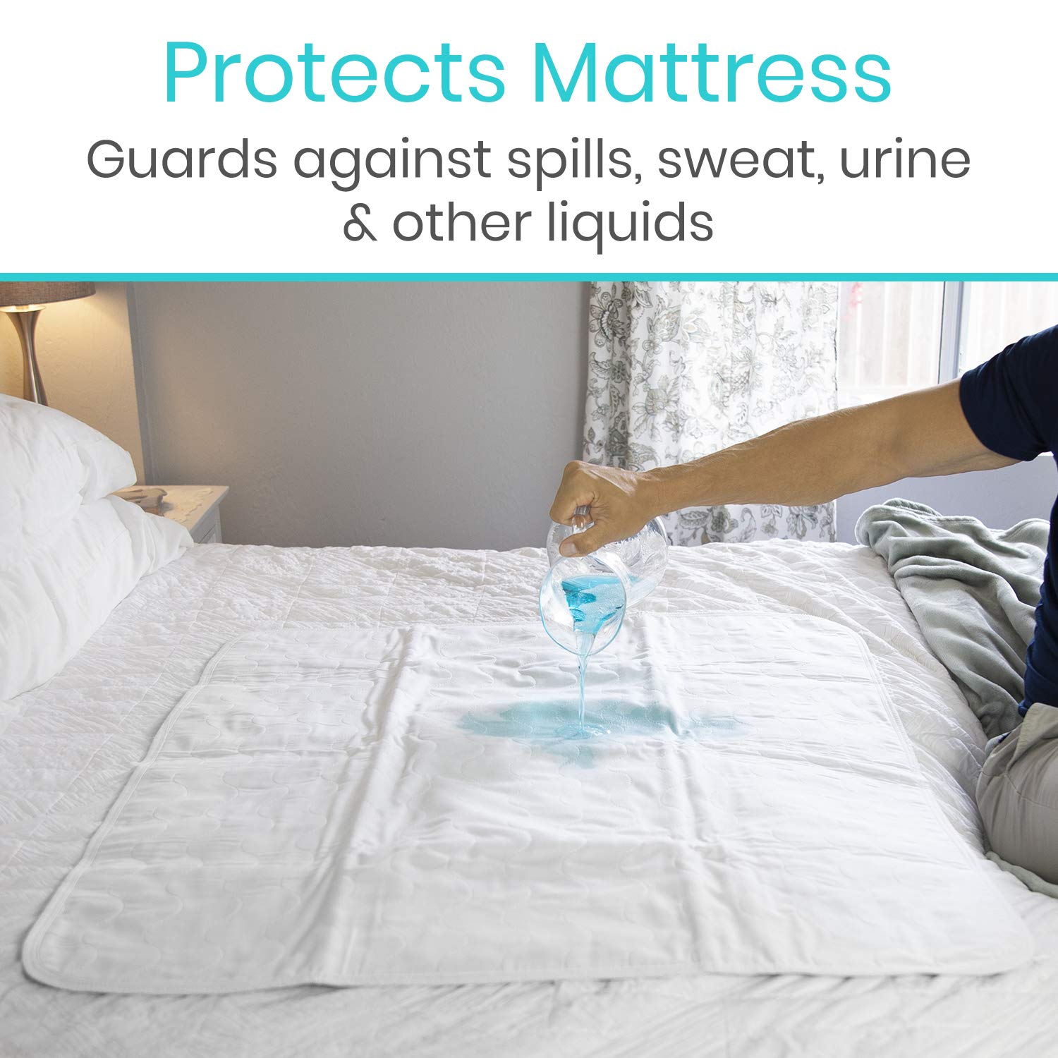 Sures Washable, Waterproof Bed Pad & Mattress Protector for Incontinence (34 x 36 - 4 Pack) - Reusable Bed Pad for Adults &