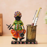 Dartistry Handcrafted Rajasthani Musician Small Pen Holder | Pencil Holder | Small Gifts