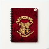 Harshhasthkala Harry Potter Hogwarts A5 Spiral Bound Hardcover Ruled Notebook, Official Crest Design