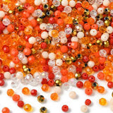 Echoed Elegance Mixed Color Crystal Glass Beads for Bracelets Jewelry Making Orange Faceted Roundelle Seed Bulk Beads Necklaces 