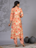 Gosriki Women'S Rayon Blend Straight Printed Kurta With Pant (Nissu Orange-Nw-Gs_Xl_Orange_X-Large),Orange,,B0CYH8S1DC
