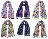 Fusfus WomenS Printed Chiffon Scarves And Stoles, Free Size(Multicolour, Fs1211) Pack Of 6 (Multicolor2)