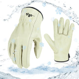 Vgo... 1 Pair 32? Lined Pigskin Leather Work and Driver Gloves, For Heavy Duty, Truck Driving, Warehouse, Gardening, Farm (Size 