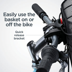 Schwinn Bike Wire Basket, Easy Quick Release Handlebar Mount, Weatherproof, Fits Most Adult Bikes, Bicycle Accessories, Medium,