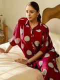 Libas Womens Printed Rayon Co-Ord Set For Women Red S