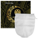 Koa Kava Traditional Kava Strainer - Food-Grade Nylon Bag for Root Powder - 100 Micron Mesh With Drawstring - Strong Reusable 10