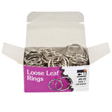 Charles Leonard Loose Leaf Rings with Snap Closure, Nickel Plated, 1 Inch Diameter, Silver, 100Pack (R29)