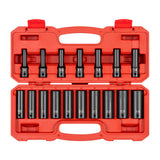 TEKTON 1/2 Inch Drive Deep 12Point Impact Socket Set, 17Piece (824 mm) | SID92339