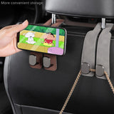 Amelity Car Seat Hooks, Car Seat Back Storage Hook Double Hook, Headrest Hooks for Car, Car Hooks for Purses and Bags (Black-4 P