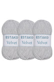 Estako Velvet (3- Skeins Pack) Chenille Blanket amigurumi Yarn for Crocheting and Knitting Super Bulky 3x100 gr (3x132 yds) (112