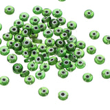 PATIKIL 6mm Flat Evil Eye Beads, 100 Pcs Turkish Evil Eye Charm Round Shape Spacer Beads Pendant Connector for DIY Art Craft Bra
