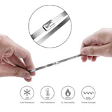 100 Pcs 20 Inch Metal Zip Ties Heavy Duty, Stainless Steel Cable Ties Metal Tie Wraps, 304 Stainless Steel Zip Ties with 200 Lbs