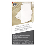 Dritz Clothing Care 82407 SewIn Side Pocket , White