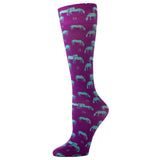 Celeste Stein Therapeutic Graduated Compression Socks, Teal Spotted Horse, 8-15 mmHg Queen Plus Calf