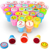 Bulkhunt 10 Motivation, 10 Icon and 10 Number Stamper for Kids Educational Art and Craft School Supplies Set of 30