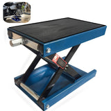 1100 LB Motorcycle Center Scissor Lift Jack ATVs Dirt Bike Scooter Crank Hoist Stand, Blue
