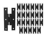 QCAA Black Steel Hinge Offset for Cabinet Door, 3/8, Matte Black, 24 Pack, Made in Taiwan