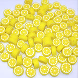 200Pcs Yellow Lemon Polymer Clay Beads Fruit Charm Beads Flat Spacer Beads Making Supplies for Necklace Earring Bracelet Making 