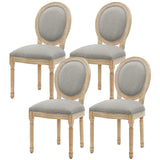 Furnimart French Country Vintage Dining Chairs Set of 4 Farmhouse Dining Chairs with Round Back and Solid Wood Legs, Oval Side C