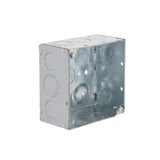 Hubbell-Raco 8232 2-1/8-Inch Deep, 1/2-Inch and 3/4-Inch Side Knockouts, Welded 4-Inch Square Box