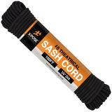 Xpose Safety #8 Sash Cord - 1/4 Inch x 100 Ft - Black Cotton Rope with Nylon Core - Low Stretch Utility Cord for Window Sash, Ti