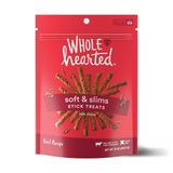 WholeHearted Grain Free Soft and Chewy Beef Recipe Dog Stick Treats 16 oz
