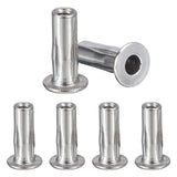 Awclub M6 Multi-Grip Rivet Nuts, 6pcs Pre-Bulbed Shank Flat Head Threaded Insert Nut 304 Stainless Steel Plus Nuts Construction 