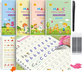 Eclet Magic Book For Kids, Sank Magic Practice Copybook, (4 Book+10 Refill+1 Pen+1 Grip) Number Tracing Book For Pre-Schoolers W