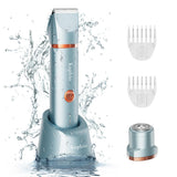 Bikini Trimmer for Women Pubic Hair: 2 in 1 Eletctric Razors for Women - Rechargeable Eletctric Shaver - IPX7 Waterproof Bikini 