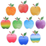 Outus 40 Pcs Watercolor Apples Cutouts for Bulletin Board Classroom Apples Cut Outs Colorful Fruit Cutouts with Glue Point Dots 