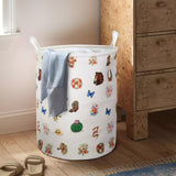 Highland Cow Laundry Basket Cute Western Cows Laundry Hamper, Cowboy Kids Large Storage Bins Box with Handles, Ideal for Room Nu