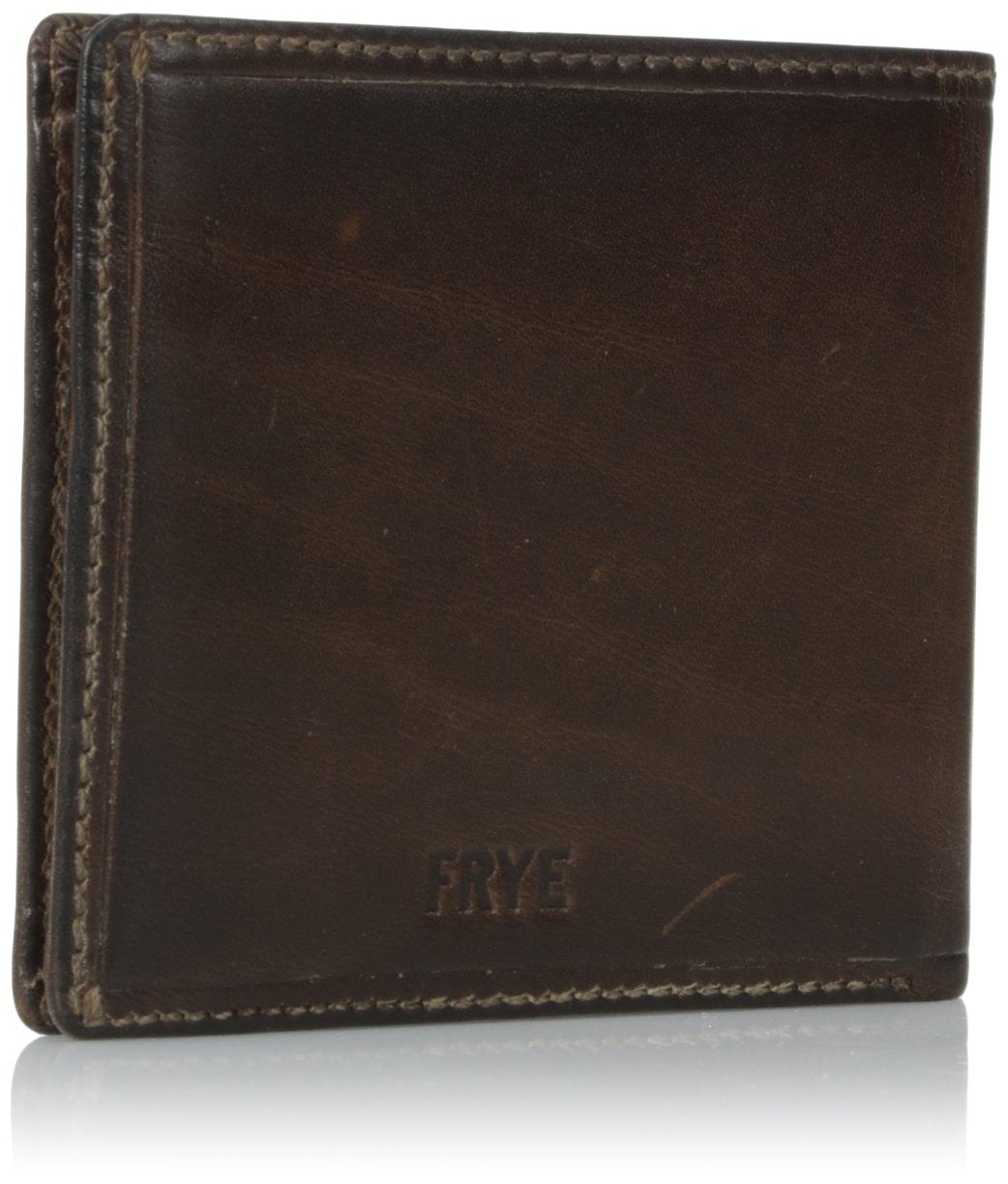 Frye mens Logan Antique Pull Up Billfold Leather wallets, Dark Brown, One Size US