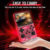 RegiisJoy R40S PRO Handheld Game Console 3.5 inch IPS Screen 15000+ Games Mini Retro Console 3800mAh Portable Pocket Arcade 45 simulators 256G TF Card Transparent Red