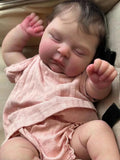 TERABITHIA Real Life Reborn Baby Dolls Crafted in Cuddly Cloth Body and Vinyl Limbs - 19Inches Sleeping Realistic Newborn Girl D