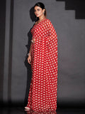 Womanista Womens Printed Georgette Ready To Wear Saree (Ti_3360_Red)